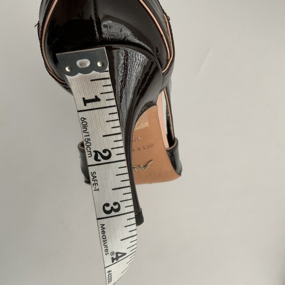 Alexandra Neel Pumps Women Size 38 US 8M Brown Patent Leather Point-toe Heels - Picture 7 of 11